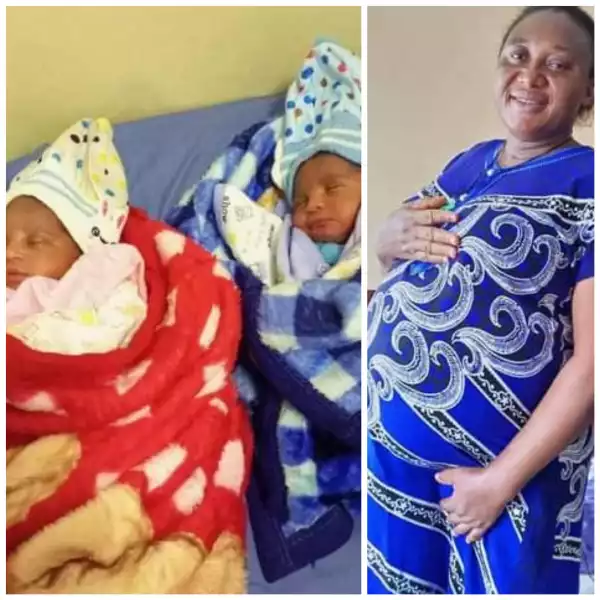 Nigerian Man Celebrates After His Sister Gave Birth To Twins After 15 Years Of Marriage (Photos)