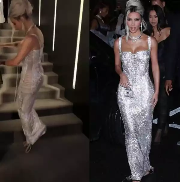 Kim Kardashian Struggles To Walk In Tight Dress As She Attends Dolce And Gabbana After Party (Video)