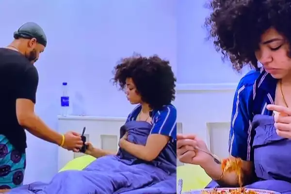 #BBNaija: Watch The Romantic Moment Ozo Served The Queen Of His Heart Breakfast (Video)