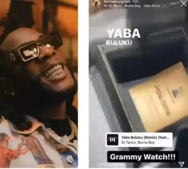 Burna Boy Receives A Grammy Wristwatch (Video)