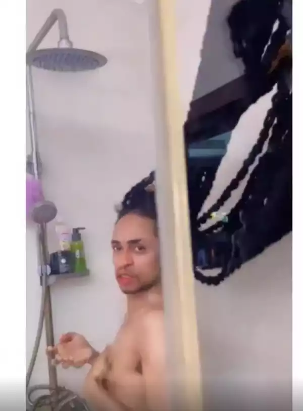 Denrele Shares Video Capturing Challenges He Faces To Have His Bath (Video)