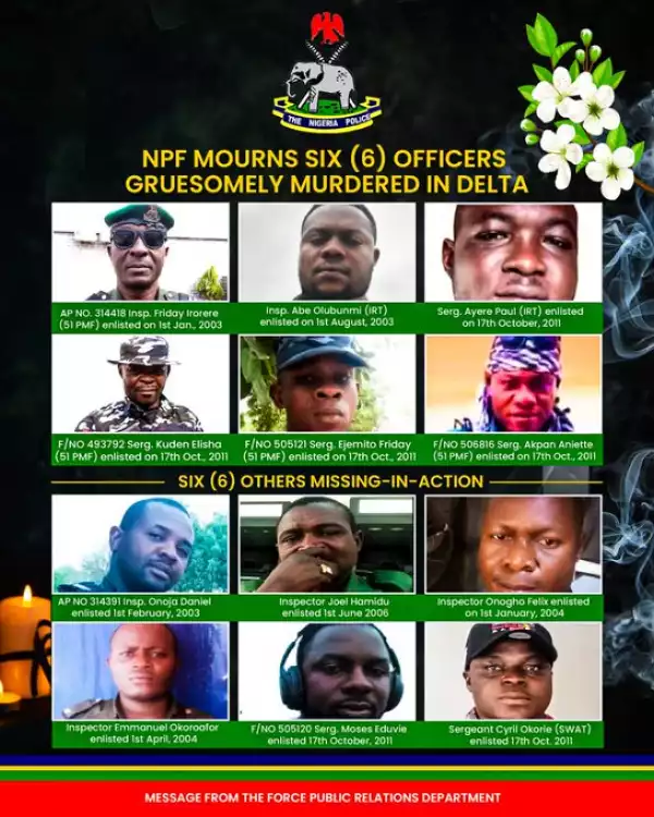 Police Arrest Eight For Killing Six Cops In Delta