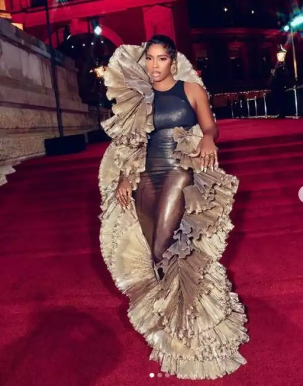Tiwa Savage Stuns In See-through Dress At British Fashion Awards (Photos)