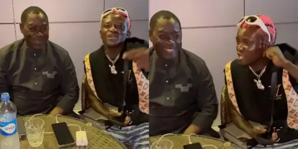 “Your helper wouldn’t stress you” Portable expresses excitement as he meets veteran actor, Taiwo Hassan (Video)