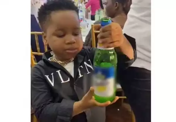 Little Boy Consumes Full Bottle Of Beer In The Presence Of His Parents At A Party (Watch Video)