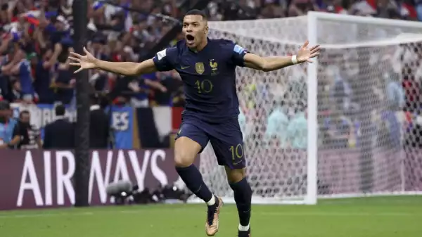 Kylian Mbappe congratulated by Sir Geoff Hurst for matching World Cup record