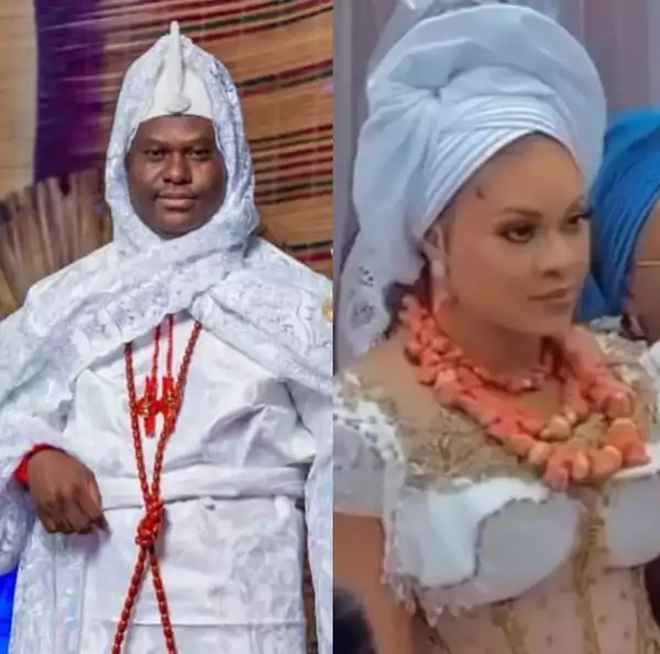 Ooni Of Ife, Oba Adeyeye Ogunwusi Marries Former Beauty Queen, Tobi Phillips, As His Third Wife (Video)