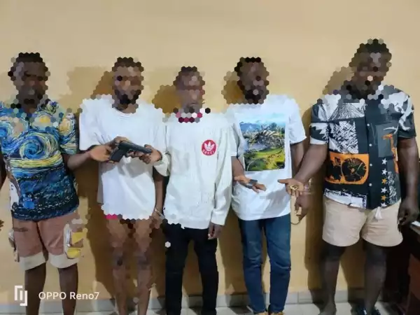 Police Arrest 5 Suspected Delta Cultists, Recover Pistol (Photo)