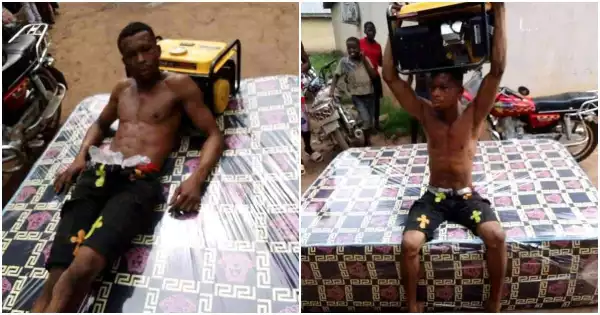 Young Man Caught For Allegedly Stealing A Generator And A Mattress In Delta State