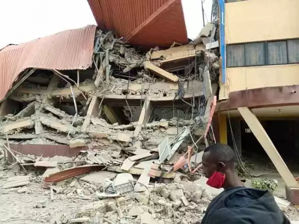 BREAKING: Three-Storey School Building Collapses In Ejigbo Lagos