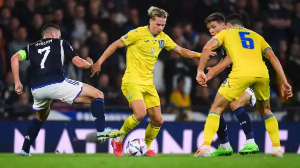 Mykhaylo Mudryk: Premier League sides scout Ukraine winger in Scotland defeat