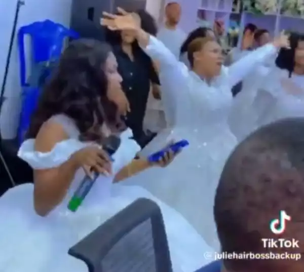 Single Women Spotted Wearing Wedding Gowns While Praying For Husbands At A 