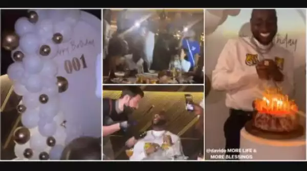 Davido Celebrates His 29th Birthday With His Friends And Crew Members In Dubai (Videos)