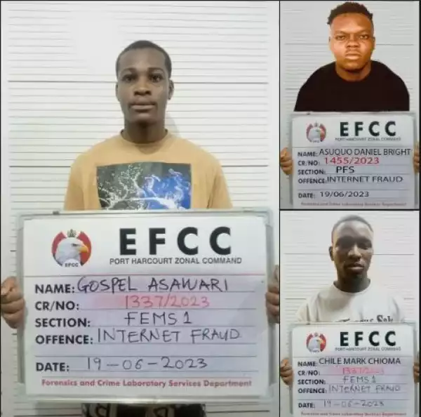 Three Internet Fraud Kingpins Bag Jail Terms in Port Harcourt (Photo)