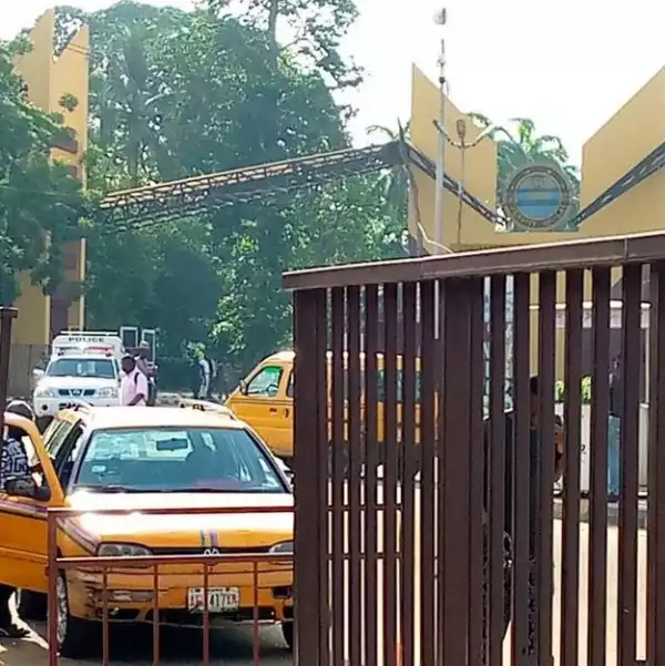 ASUU Strike: Tight Security Presence At UNILAG Gate As Students Plan Protest