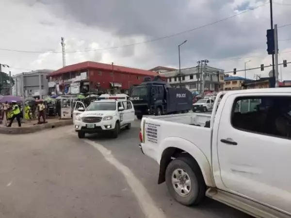 Lagos Police Begin Show of Force Ahead of #EndSARSMemorial Tomorrrow (Photos)