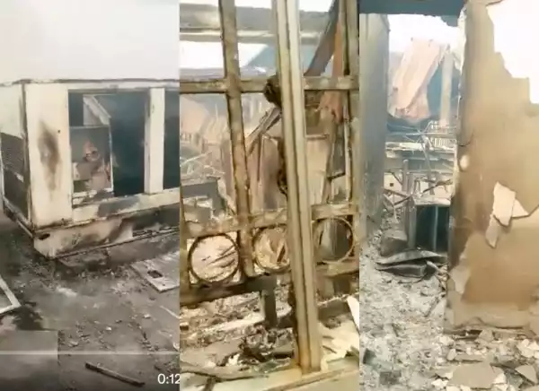 New Naira: Banker Shows Level Of Destruction That Happened At Shagamu Branch (Video)