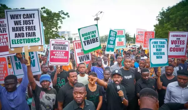 2023 elections: Protesters call for interim government, arrest of INEC chairman
