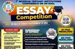1st Nigerian Tertiary Institutions Conference on UN Sustainable Development Goals (SDGs) Essay Competition