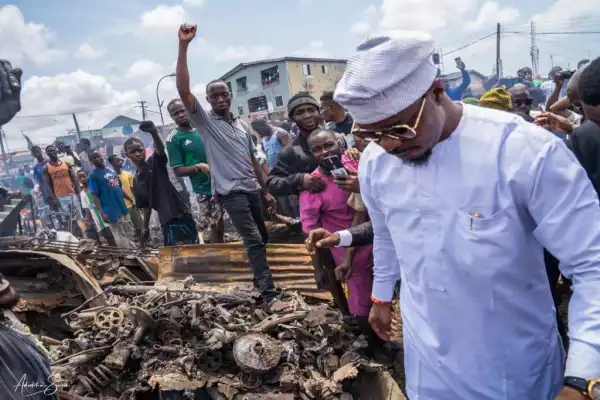 Lagos: It Must End – LP Governorship Candidate, Rhodes-Vivour Reacts To Fire Incident in Akere Motorparts Market