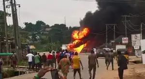 Truck Explodes At Nigeria/Benin Border Area While Discharging Diesel