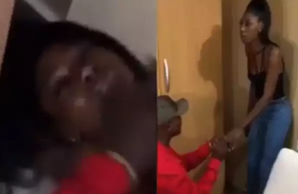 Nigerian lady faints after her boyfriend proposed to her on her birthday (video)