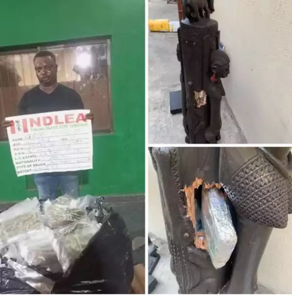 Man Offers N8M Bribe As NDLEA Intercepts Drug Consignments Hidden In Wooden Statue And Imported Vehicle