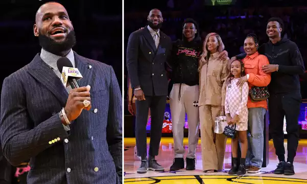 NBA star, LeBron James honoured by LA Lakers for making history by becoming NBA
