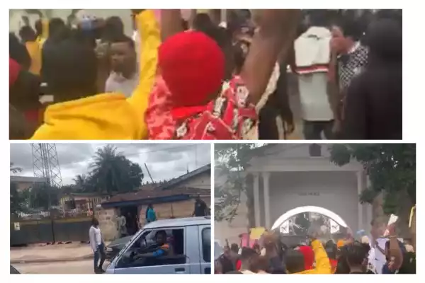 [Video] Benin #EndSars: Police station quickly locked down, Protesters also visited Oba Palace
