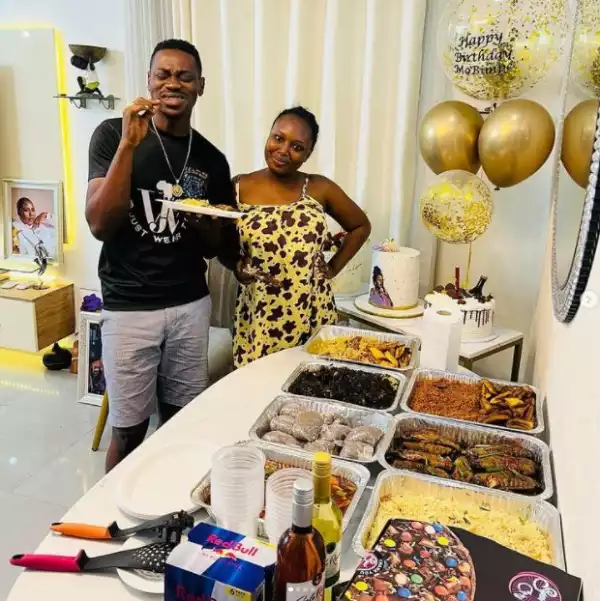 Popular Nollywood Actor Lateef Adedimeji Surprises Wife, Mo Bimpe On Her Birthday (Photos)