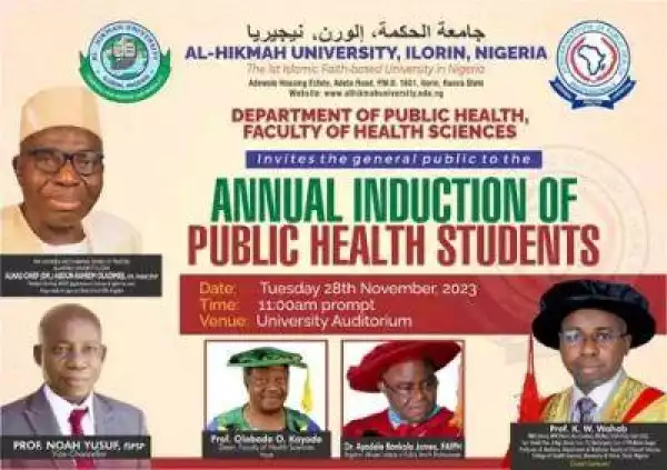 Al-Hikmah University announces Annual Induction of Public Health Students