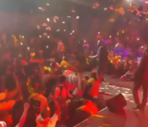 American Rapper, Rick Ross Spotted Throwing Money at Fans Inside Lagos Club (Video)