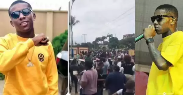 Moment Small Doctor Led A Large Crowd Of Protesters In Lagos (VIDEO)