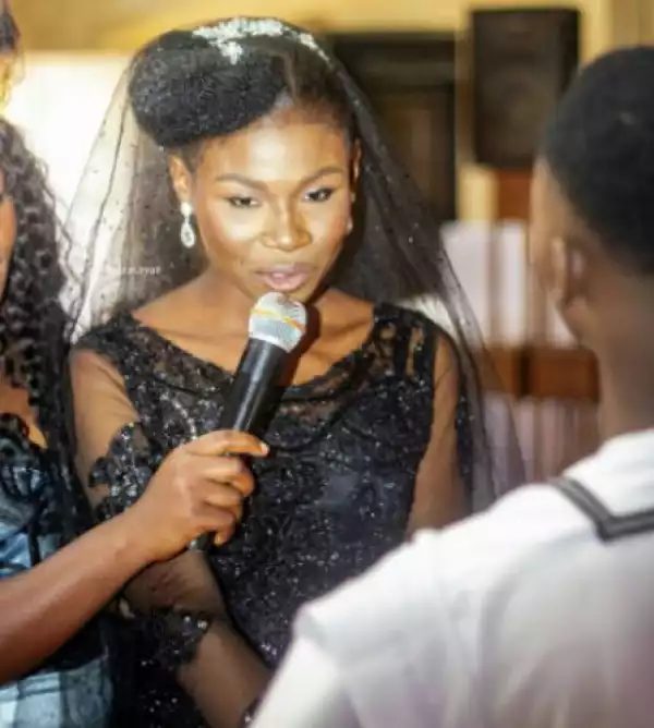 Viral Photos Of Nigerian Bride Who Rocked A Black Dress To Her Wedding