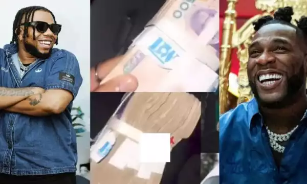 Dandizzy Hails Burna Boy As He Receives N1M Cash From Him (Video)
