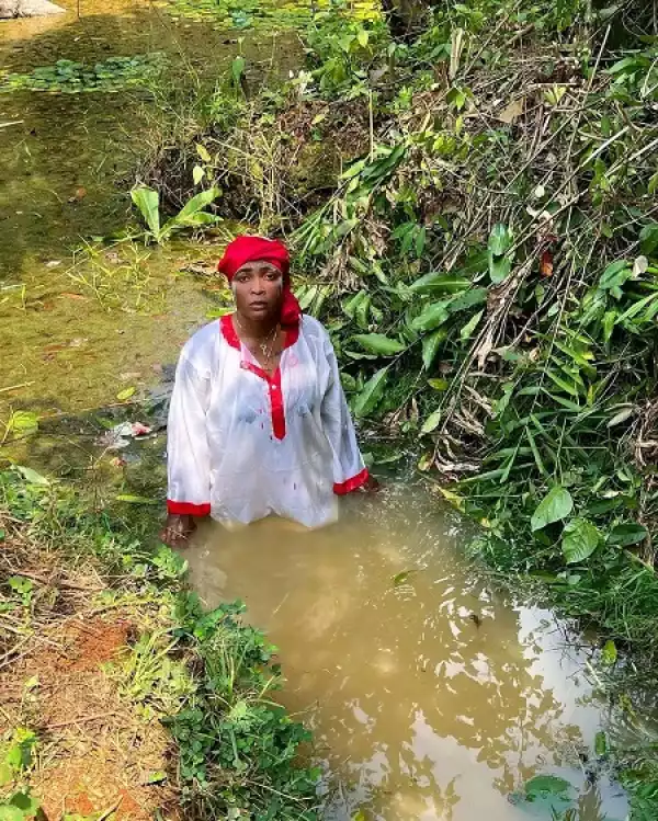 After Church We Go Shrine – Blessing CEO Says As She Visits River To Fortify Herself for the New Year (Video)