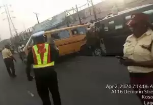 Pedestrian Killed, Passenger Injured As Commercial Bus Driver Rams Into Vehicles In Lagos