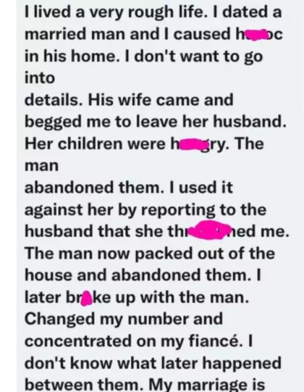 Lady Who Wrecked A Married Man’s Home Cries Out As The Wife Threatens To Release Her N*des Weeks To Her Wedding