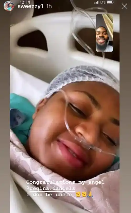 JUST IN!! Actress Regina Daniels welcomes first child with husband, a baby boy.