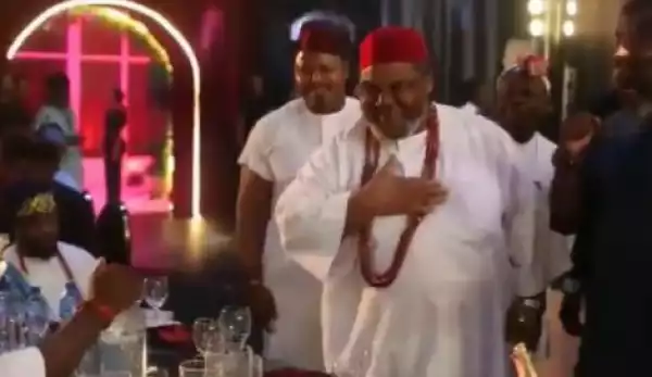 Ooni, Pete Edochie Handshake Stirs Controversy On Social Media (Video)