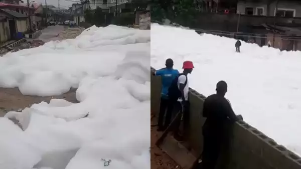 Lagos state government explains why there was a foamy substance in Anthony Village