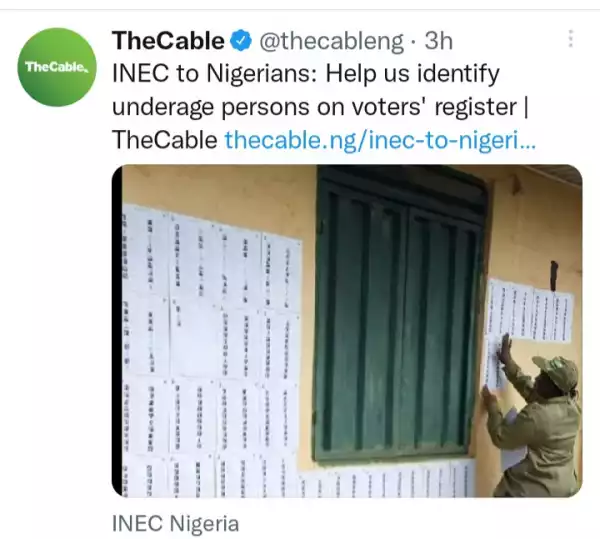 INEC To Nigerians: Help Us Identify Underage Persons On Voters’ Register