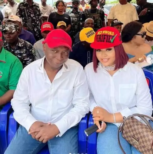 Regina Daniels Takes Break From Campaigning For Politician Husband, Returns To Movie Set