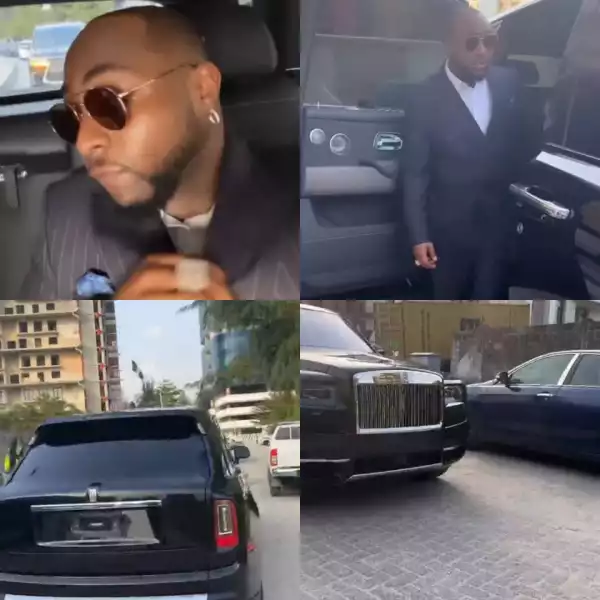 Wow! Davido Takes A Ride In His N240 Million 2021 Rolls Royce Cullinan (Video)