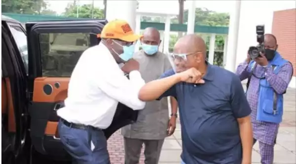Governor Nyesom Wike hosts Governor Obaseki in Rivers state after he got disqualified by APC (photos)