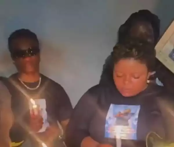 Wizkid, Sisters Emotional At Candlelight Procession Of Late Mother (Videos)