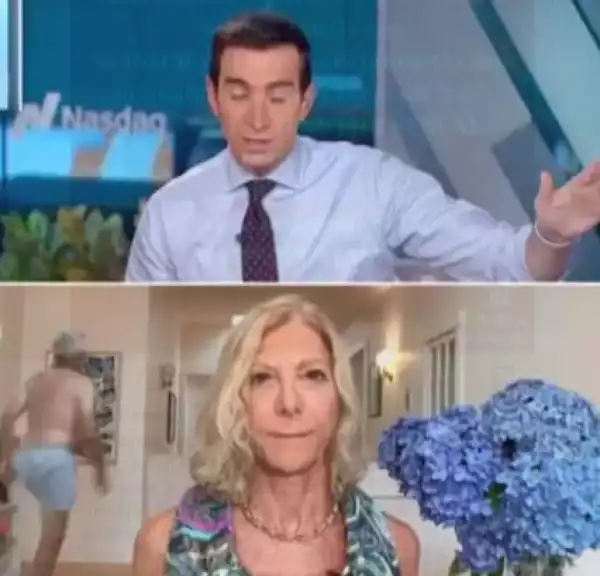 Man In Underwear Seen Behind Guest On Live TV During CNBC Segment