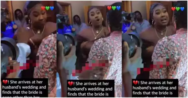 Lady Shocked as She Arrives Husband’s Wedding to See Bride Is Her Best Friend (Video)