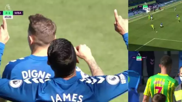 James Rodríguez Scored His First Everton Goal And Was Then Struck By Gibbs