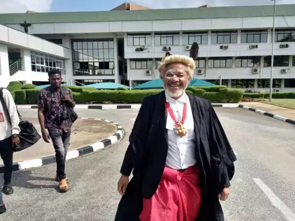 Lawyer, Malcolm Omirhobo, Appears In Traditional Outfit At Supreme Court